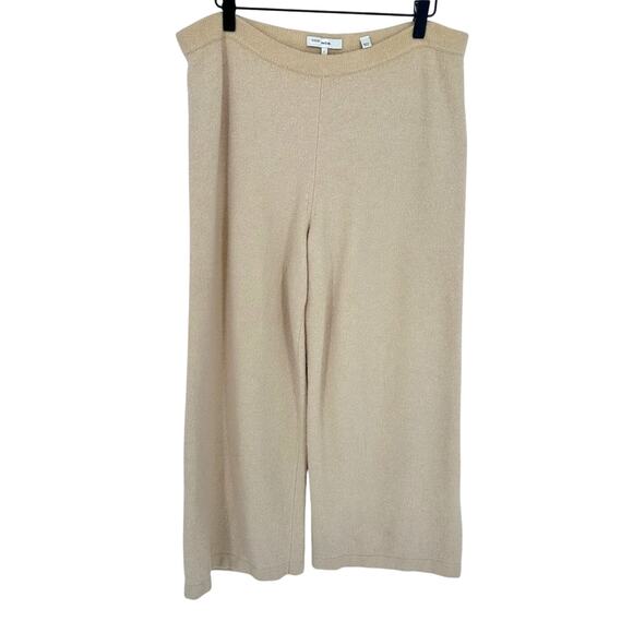 Vince Wool Blend Wide Leg Pants Cropped Oatmeal Beige Cozy Comfy Stretch… - Picture 4 of 13